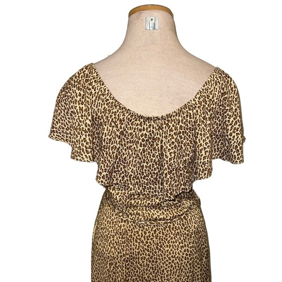 Anthropologie Bolano Animal Print Button Front Midi Dress Size 0 - Picture 7 of 9